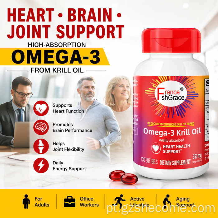 Shecome Krill Oil Suplemento Antioxidante Krill Oil Softgels
